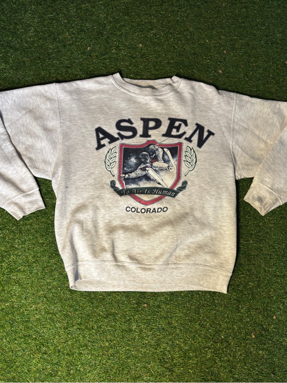 90s Aspen Colorado grey crewneck sweatshirt size large